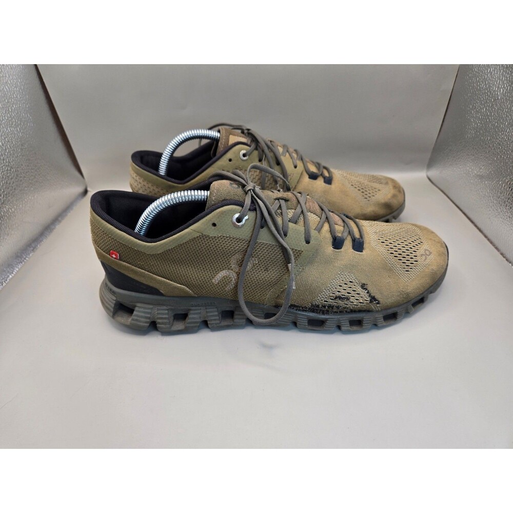 On Cloud X3 Shoes Men's 10 Olive Green Road Running Athletic Workout Sneakers